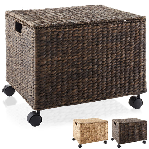 Water Hyacinth Rolling Filing Cabinet